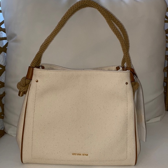 Michael Kors nautical, white/cream fabric tote bag NWT